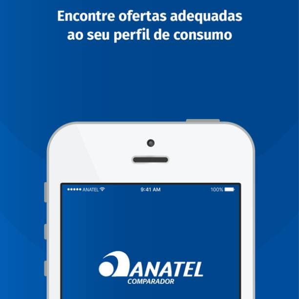 Aplicativo mobile comparador ANATEL texto selecione ofertas adequadras