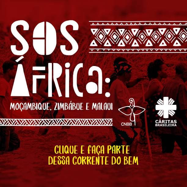 Campanha SOS África Caritas Brasileira arte para doação vermelha